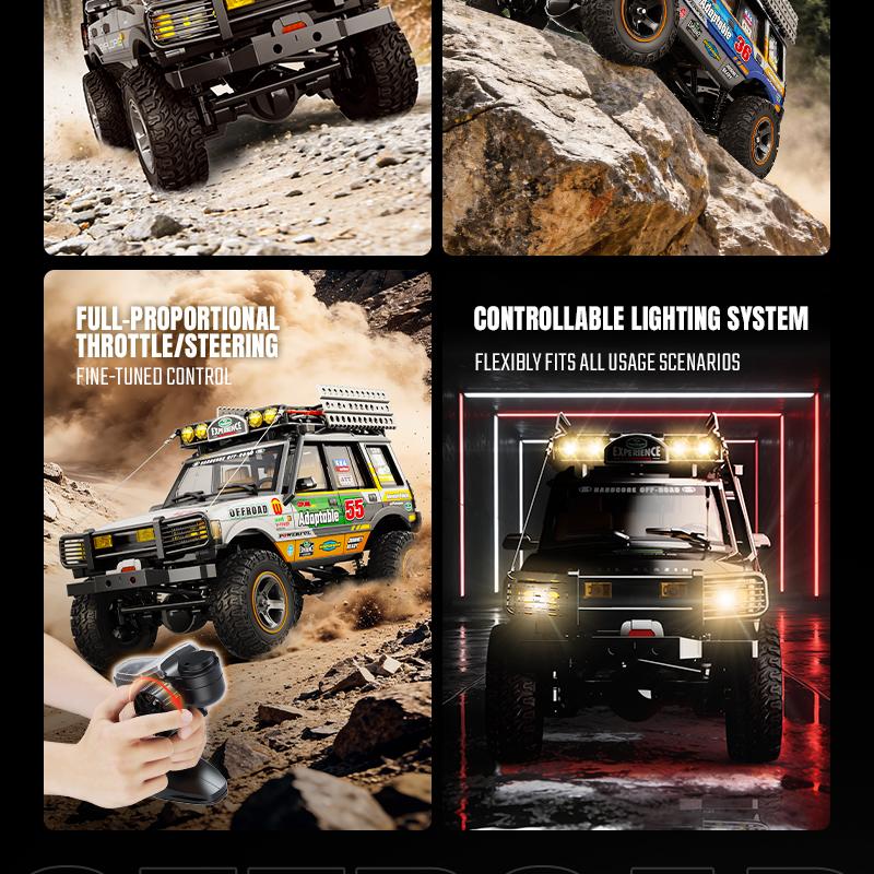 JXC 1/18 Scale RC Crawler ,2.4GHz HighTorque 4WD RC Crawling Car-Car withExcellent Suspension and ShockAbsorption,Realistic Mechanical Shifting,Dual-Speed Transmission, Multi-FunctionLighting, Dual Li-ion Batteries, PerfectBirthday & Kids Gift