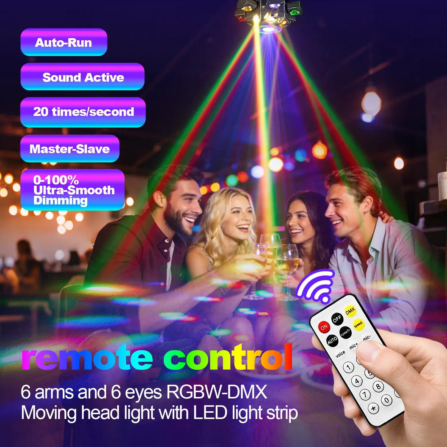 🔥Buy 1 Get 1 Free ✨ Moving Head DJ Light 6 Arms🌟⚡