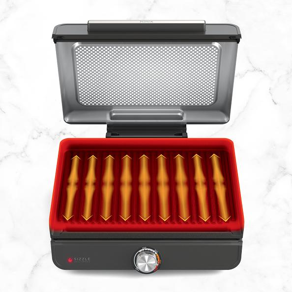 [Clearance sale] Ninja Sizzle 14'' Smokeless Indoor Grill & Griddle Combo, 500°F Electric Countertop Griddle with Interchangeable Nonstick Plates