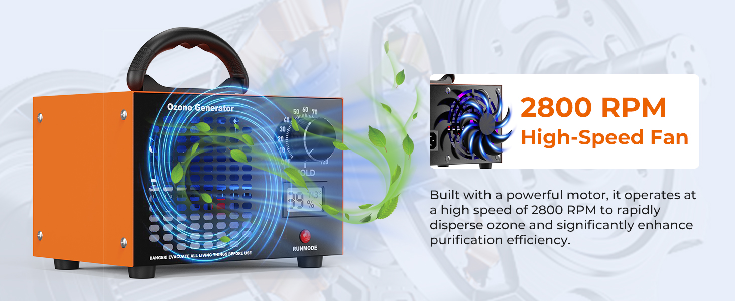 Ozone Generator 160000mg/H with Temp/Humidity Display