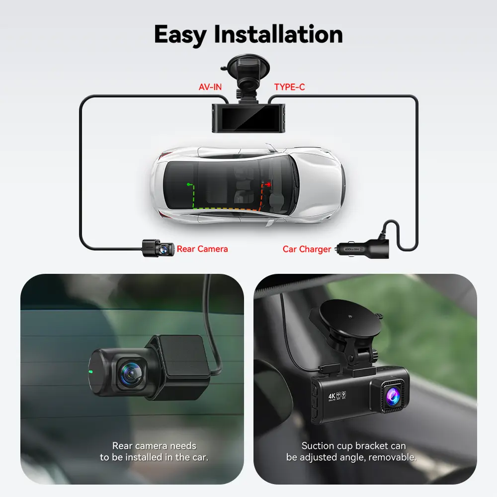 4K Dash Camera with 64GB Card