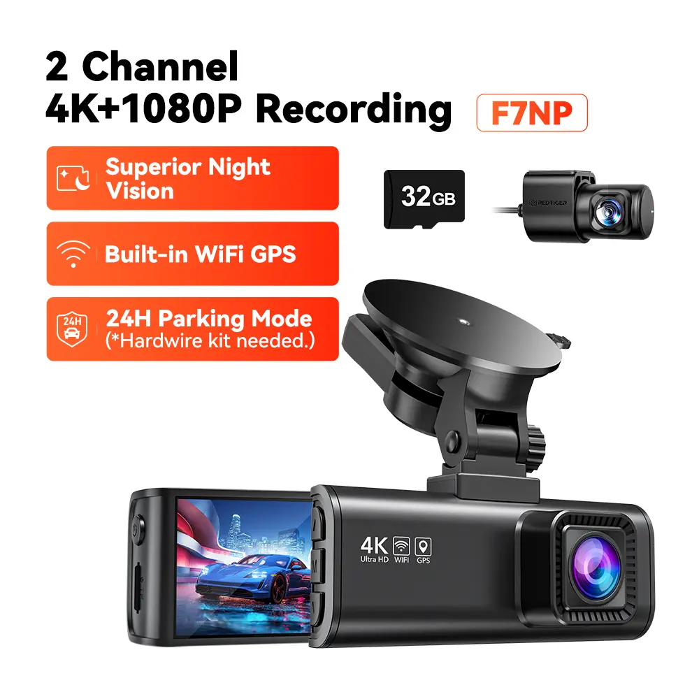 4K Dash Camera with 64GB Card
