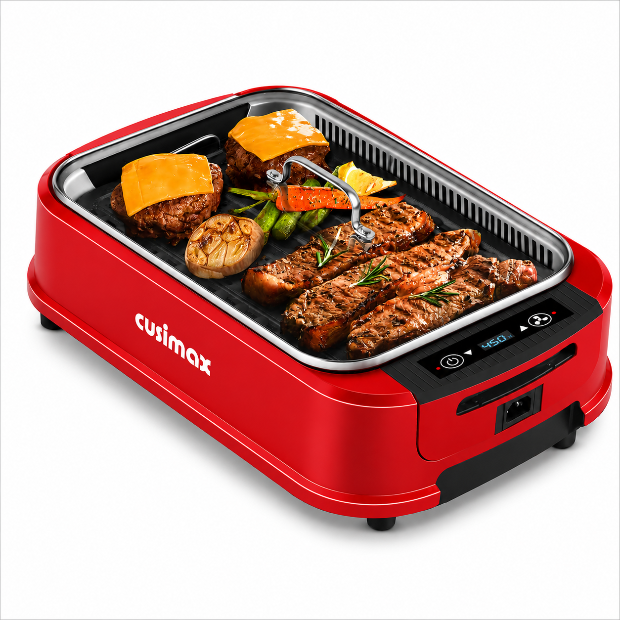 LIMITED TIME OFFER | Smokeless Indoor Electric BBQ Grill – Nonstick 2-in-1 Grill & Griddle for Healthy Family Cooking