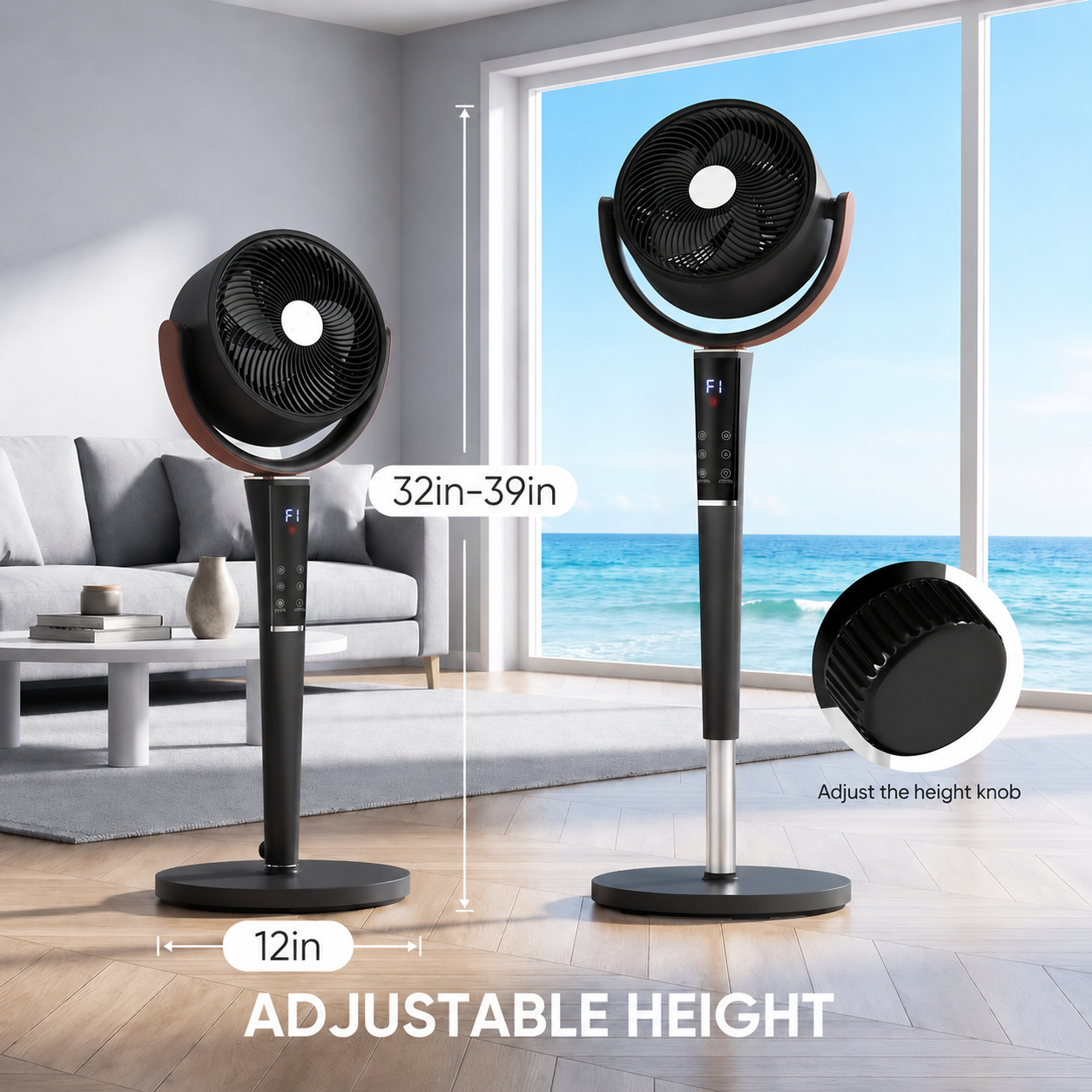 HOT SALE | Smart Air Circulator Fan with Remote Control – Ultra Quiet Powerful Cooling Fan for Bedroom, Office & Living Room