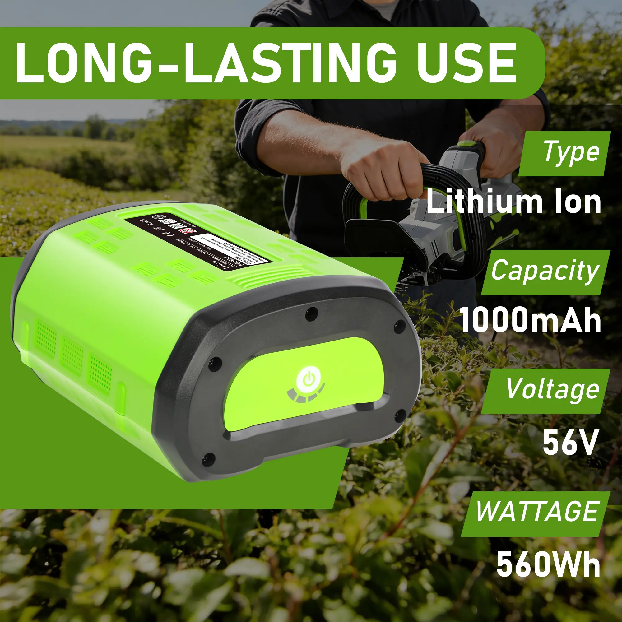 56V 10Ah Replacement Batteries for EGO 56V Battery