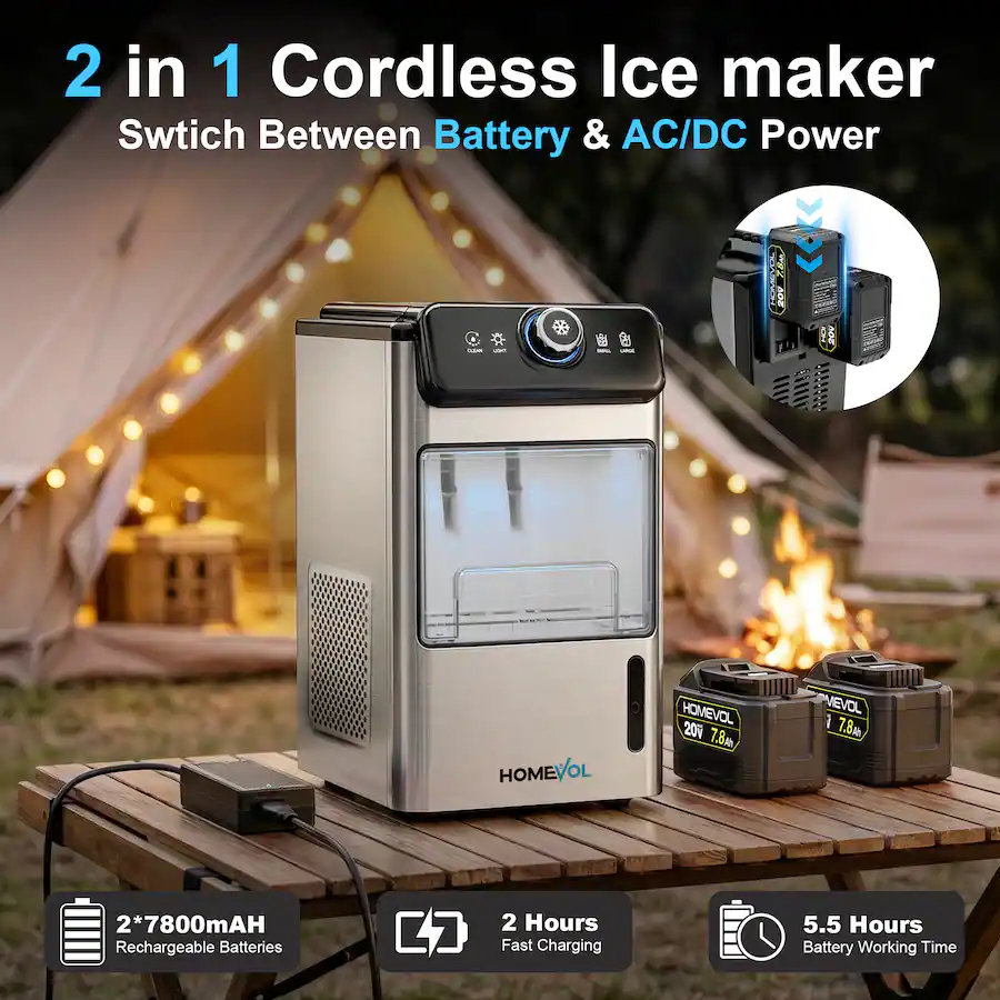 ✨Limited-time offer: Buy 1 get 1 free✨Cordless Battery Powered Portable Ice Maker 