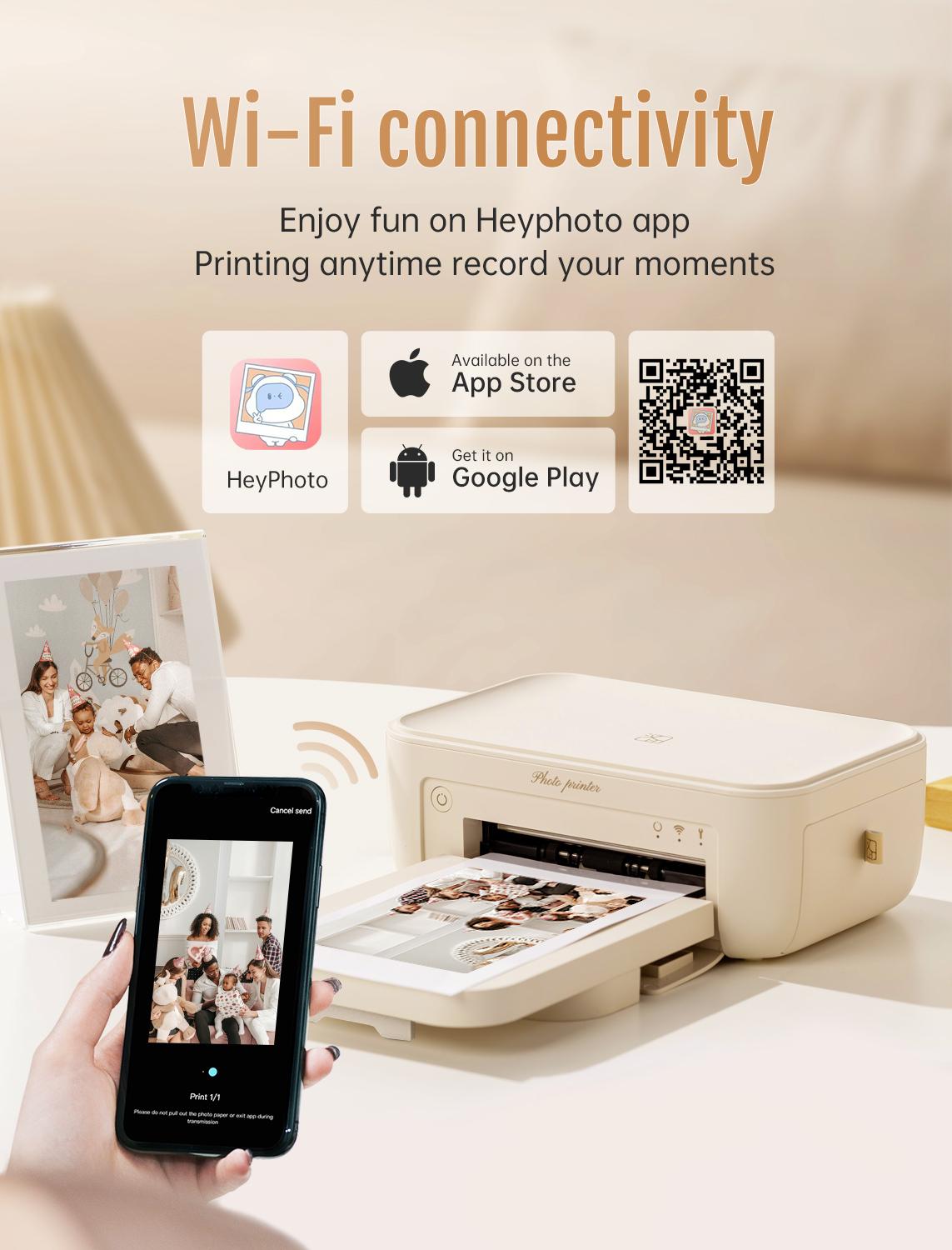 Hanin 4x6 Photo Printer, Includes 20 Sheets & 1 Ribbon, Portable Thermal Dye Sublimation Printer with AR Video Printing, summerwins