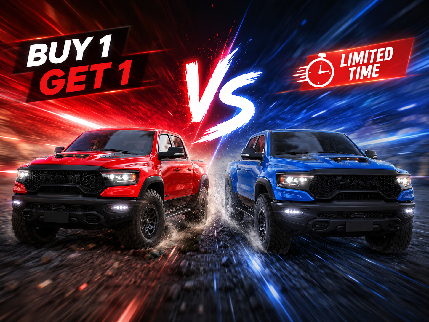 🔥Limited to 50 units for new customers  ONLY 49.99$🔥Primal RC 1/8 Scale RAM 1500 FOC Brushless RTR 4WD Trail Truck