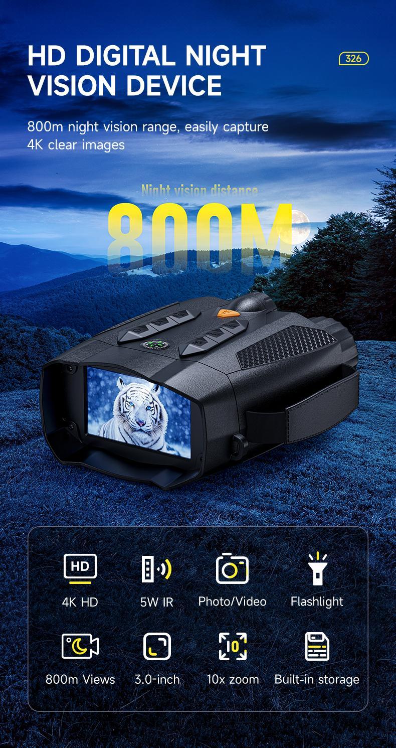 MINENER 4K Night Vision Binoculars With 32GB SD Card, Rechargeable,NiteHawk Cool Tech Gadgets for Camping/Boating, 10X, Camera Hight Definition Digital Electronic Gifts - Best Gifts for Men/Dad/Husband #Summervibes