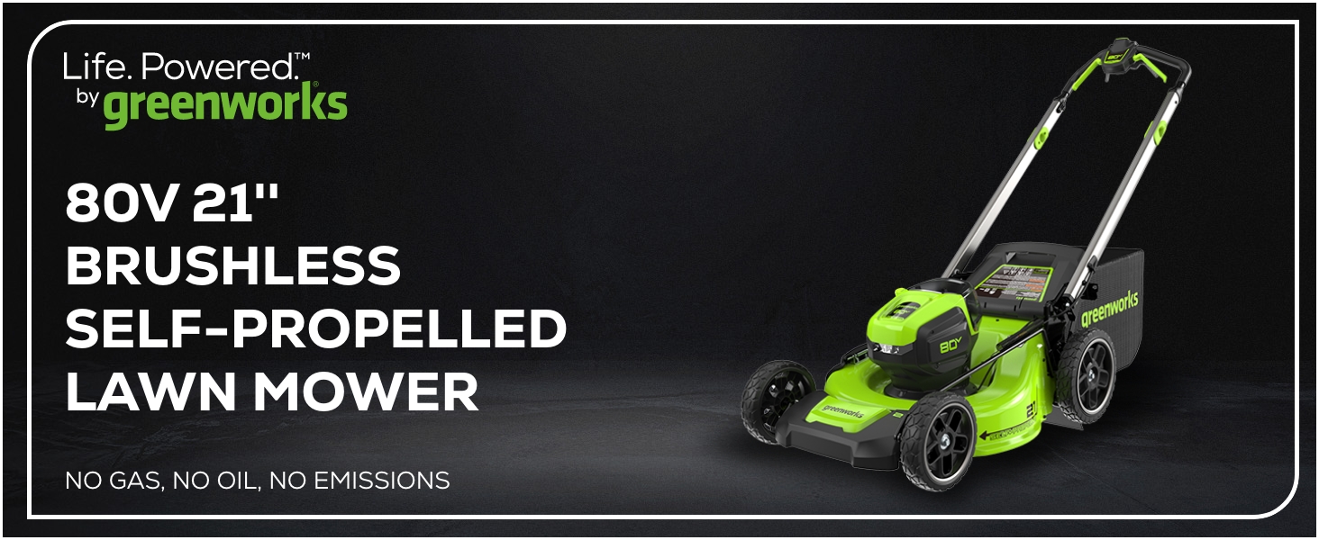 Greenworks 80v battery powered self propelled lawn mower