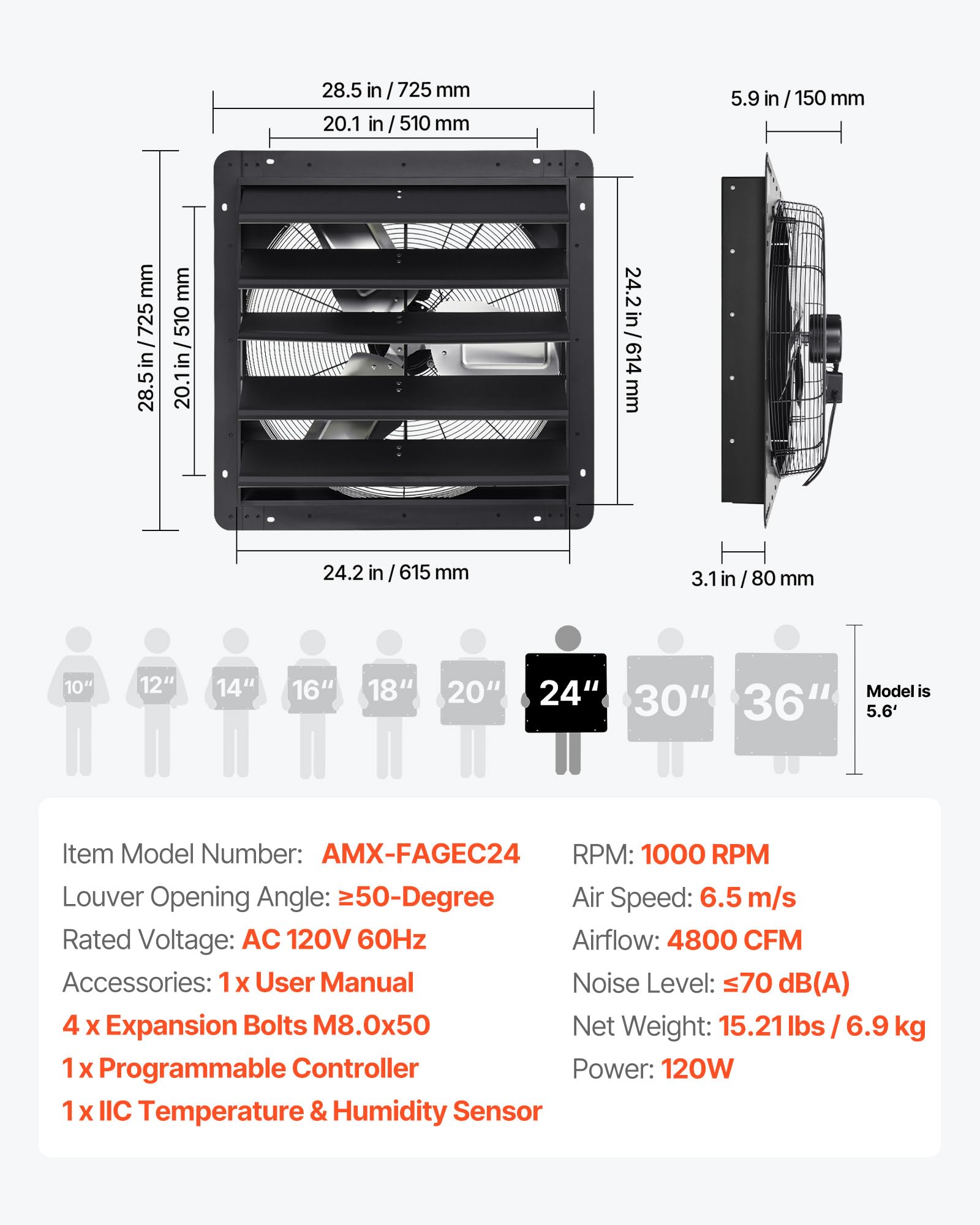 ✨Buy 1 Get 1 Free✨ VEVOR Exhaust Fan, Wall Mounted Attic Fan