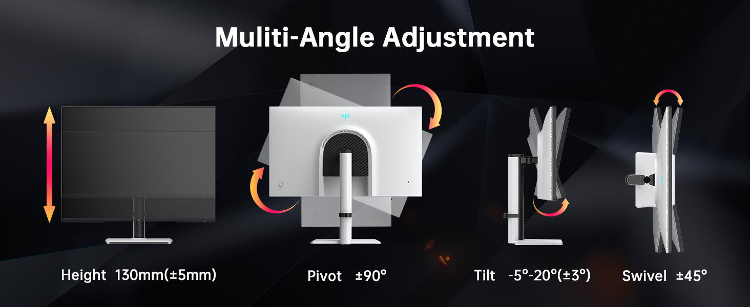 Height/Pivot/Swivel/Tilt Adjustable