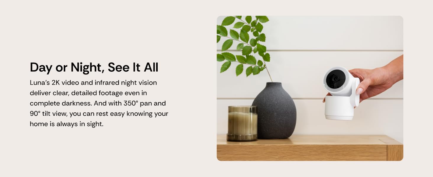 360&deg; Pan/Tilt, Plug-in, Color Night Vision, 5GHz Wi-Fi, 2-Way Audio, Pet Dog Camera with Phone App