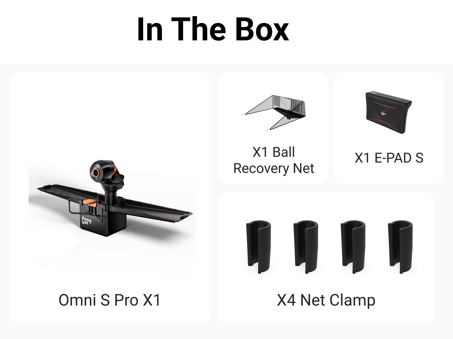 Omni S Pro Clamp-On Table Tennis Robot, Ping Pong Training Machine with 15 m/s Speed, 100 r/s 360&deg; Spin, E Pad S AI Drills, App & Remote Control