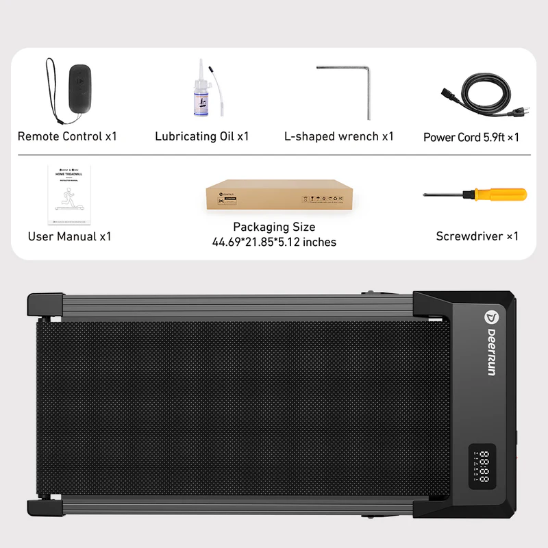 DeerRun Q2 Urban 7% Incline Under-desk Walking Pad with Smart Control