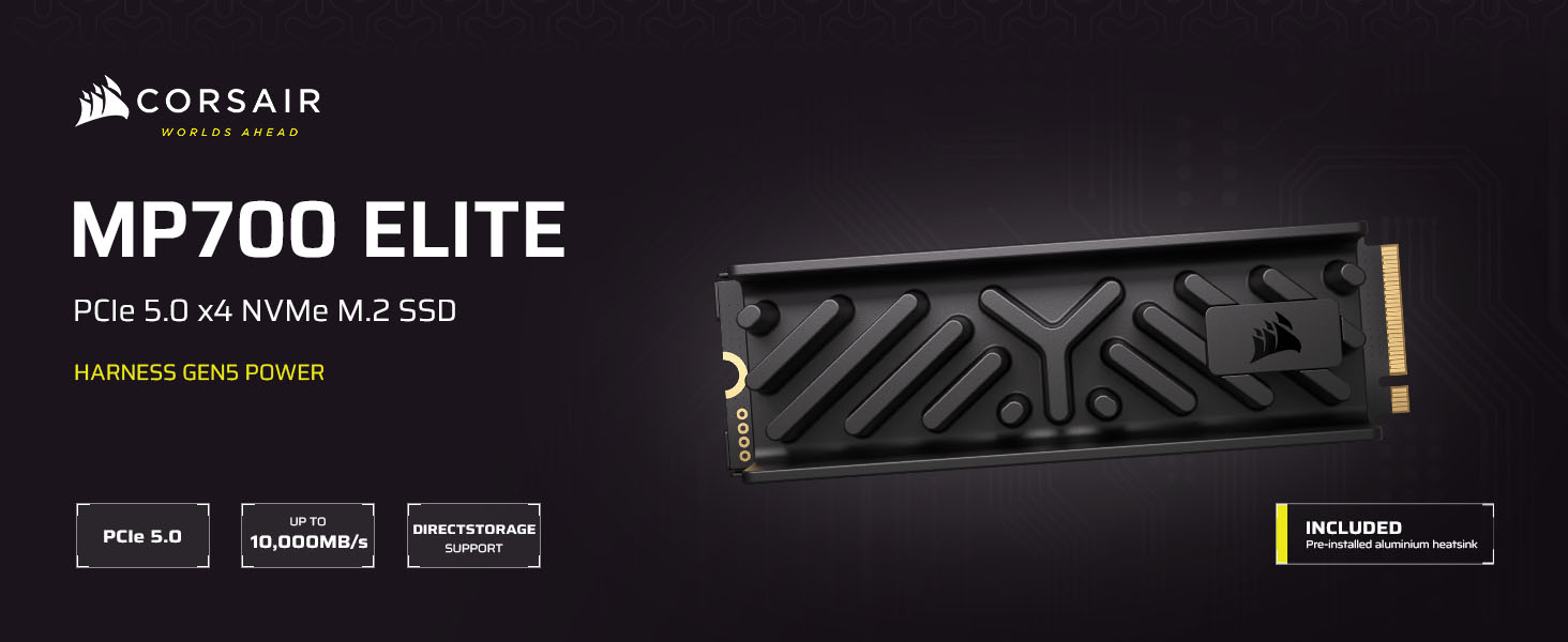 corsair mp700 elite, mp700 elite, pcie 5.0 ssd, directstorage, m.2 ssd,