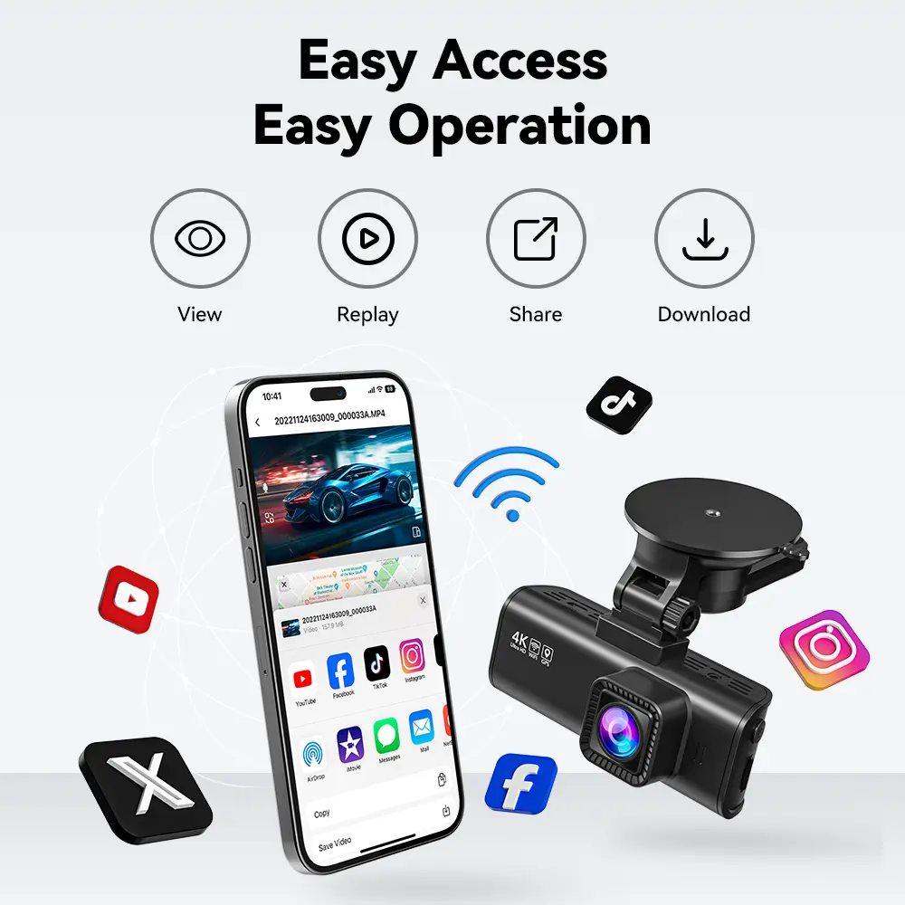 4K Dash Camera with 64GB Card