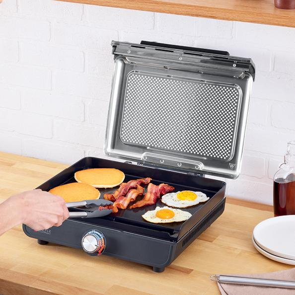 [Clearance sale] Ninja Sizzle 14'' Smokeless Indoor Grill & Griddle Combo, 500°F Electric Countertop Griddle with Interchangeable Nonstick Plates