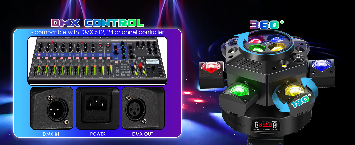 6-arms moving head stage light beam-eye effect dj lights strobe lighting party Spolehli