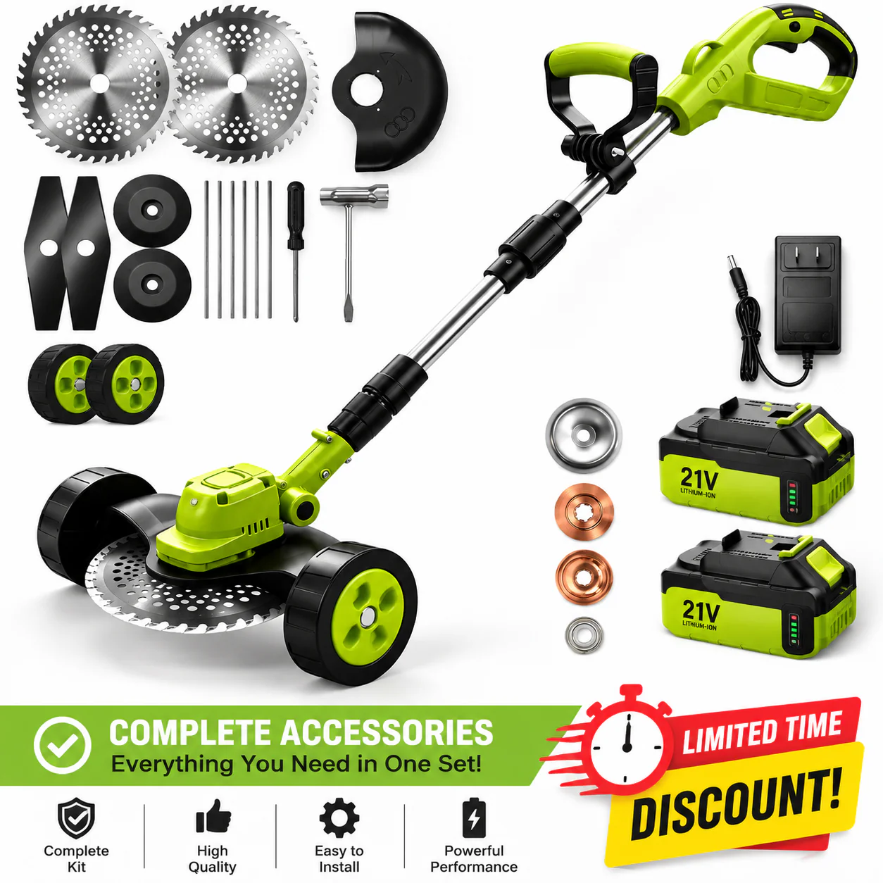 🔥Summer Sale-Cordless 3-in-1 Lawn Mower Tool,21V Cordless Lawn Mower Trimmer