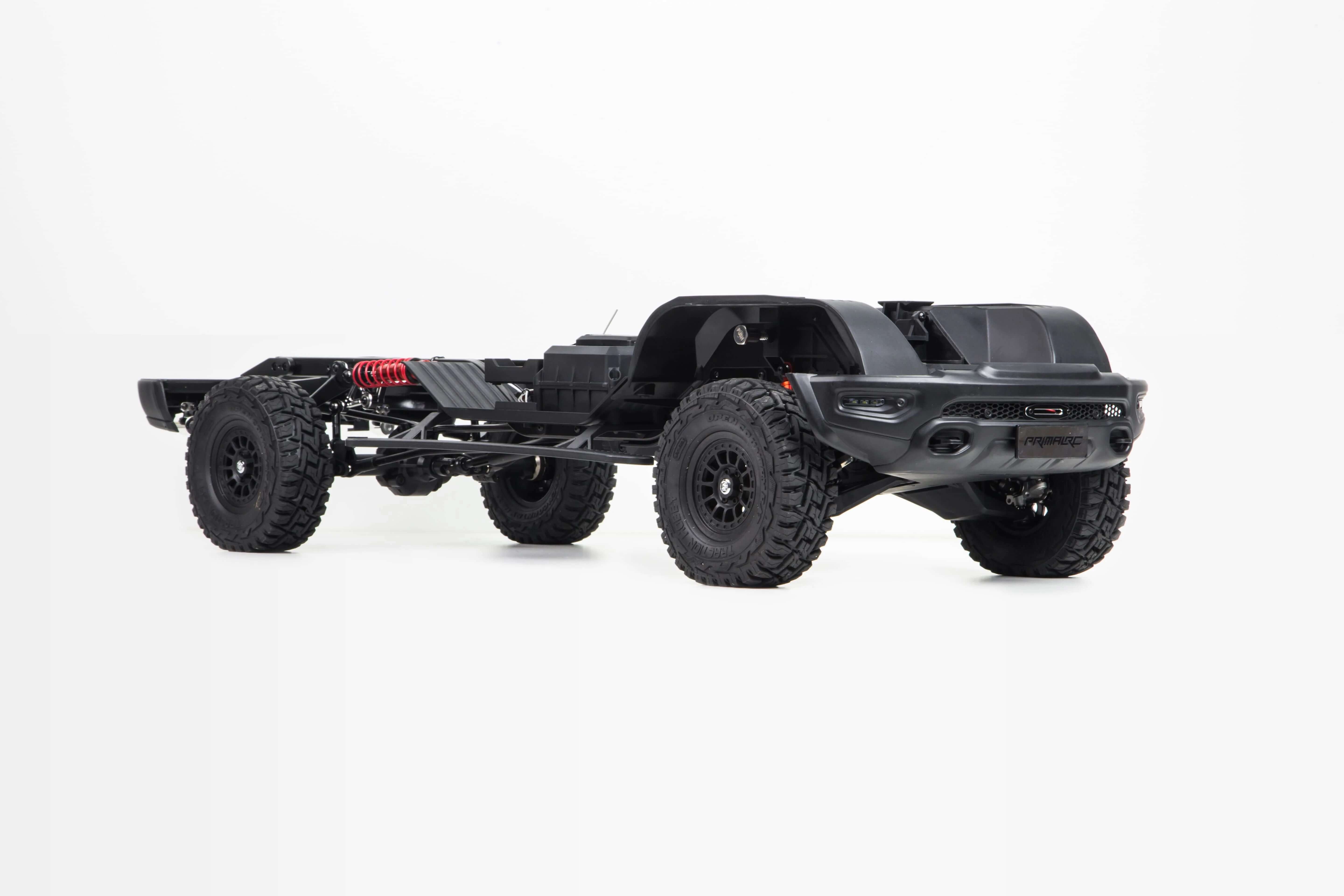 Simulated engine bay of TRACTION HOBBY Dodge RAM 1500 RC model
