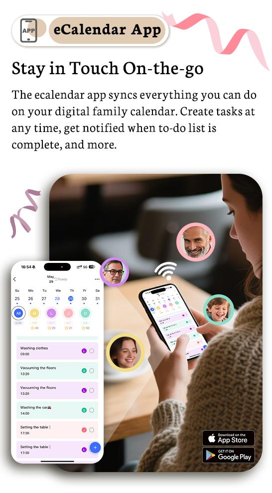 BSIMB 10.1 Inch Digital Calendar Chore Chart, Electronic Calendar Smart Family Planner 1080P FHD Touchscreen Interactive Display Wall & Desk Mount Seamless Scheduling White