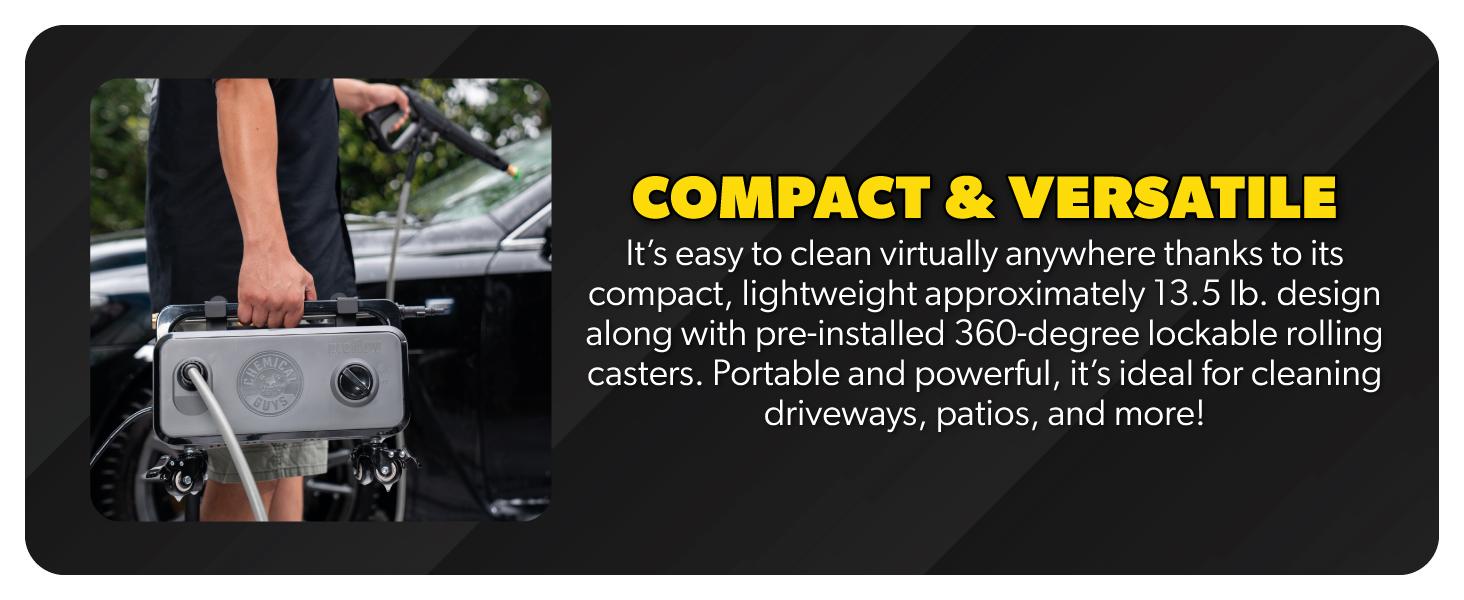 Chemical Guys ProFlow PM2000 Pro Electric High Pressure Washer - 2030 PSI, 1.77 GPM, Compact Lightweight Portable Design, Spray Gun, 4 Nozzles, Hose & Wand Pressure Washer Accessories for Auto Detailing, Home Cleaning, Portable Pressure Washer