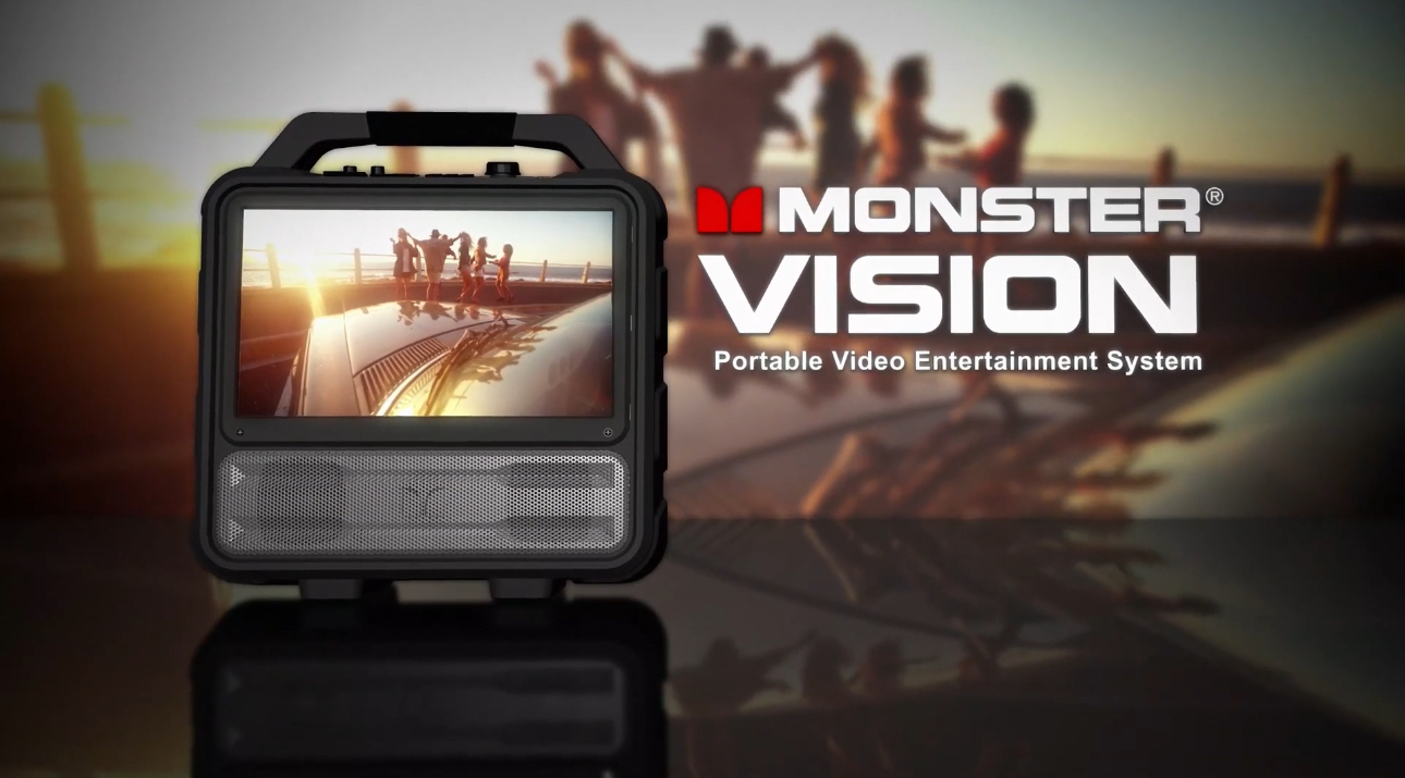 Amazon.com: Monster Vision 2 | Portable Entertainment System with 15.6"  1080p Display & 60W Speakers | up to 25 Hours of Playtime | Dual HDMI Ports  | Includes USB-C to HDMI Cable |