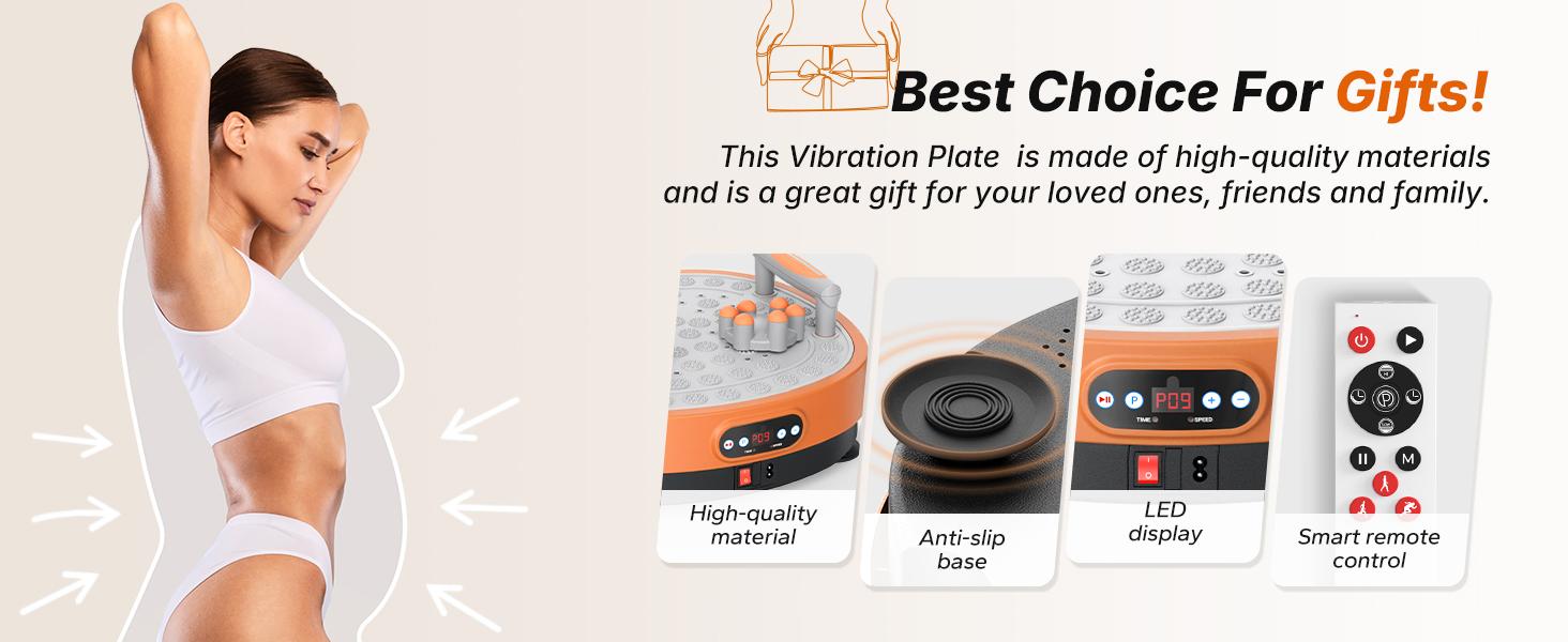 MERACH Round Vibration Plate,Whole Body Lymphatic Drainage Fitness Machine,330LBS Capacity with 9 Modes 99 Speed Levels,Portable Quiet Design for Home Gym Daily Fitness Gifting