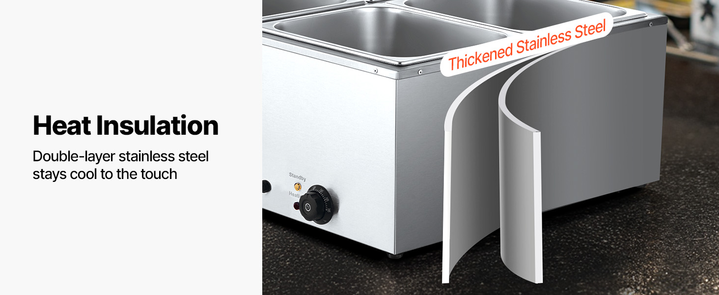 commercial food steam table