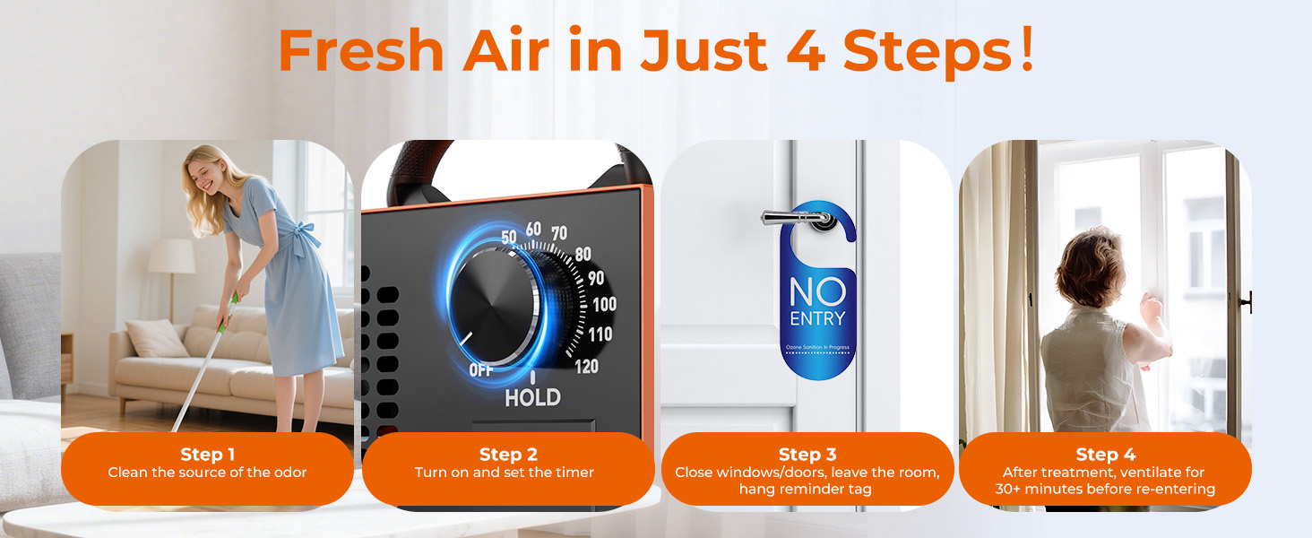 Ozone Generator 160000mg/H with Temp/Humidity Display