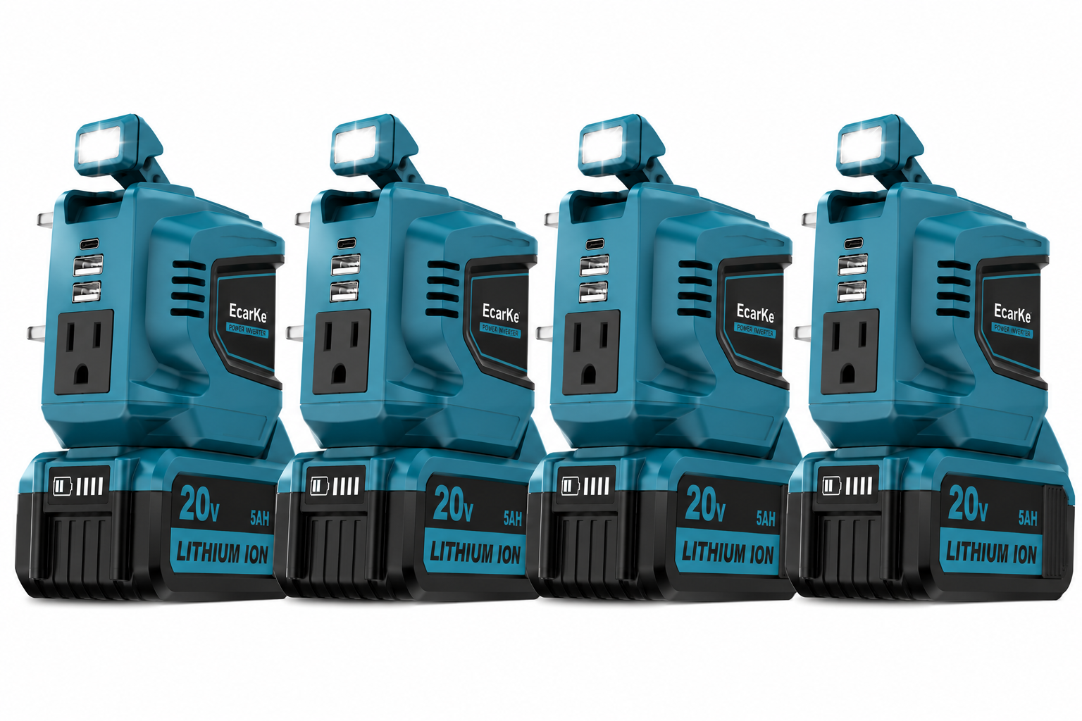 🔥HOT SALE！200W Power Inverter for Dewalt 20V Battery, Portable Power Station Generator with USB-C, AC Outlet & LED Light