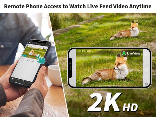 [Summervibes] 4G LTE Solar Game Camera &ndash; 2K Live Video, No Power Cord Required,WiFi Not Supported,Remote APPControlled, WaterProof, Motion Activated, NightVision, 4G Data Cellular Card Included (Data refill is required for 4G data usage)