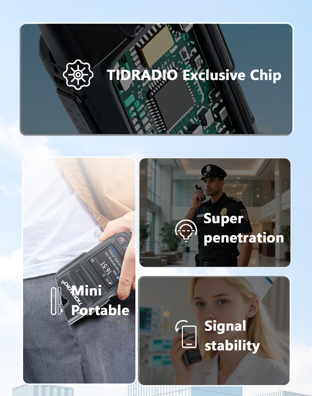 TIDRADIO TD-M15 Global POC Radio with 1 Year SIM Card Walkie Talkie Long Range 4G Network 2 Way Radio 5000 KM for Hiking and Camping 3000mAh Battery Clear Audio 4G Signal