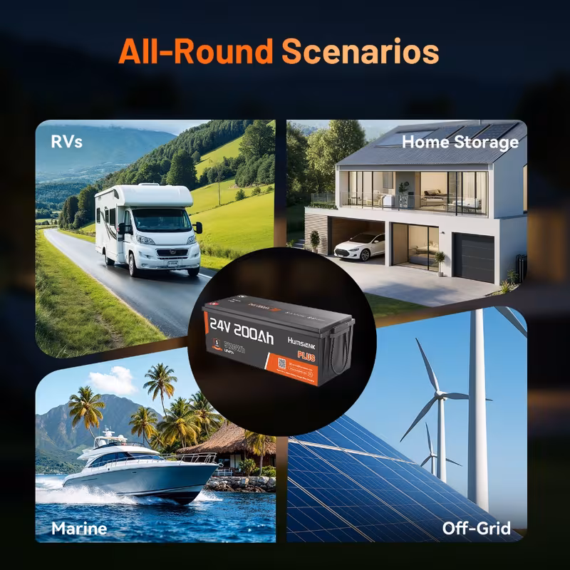   new   24v 200ah lifepo4 battery compared to 24v100ah100 250a smart bms 6400w power 5120wh deep cycle lithium battery 8000 cycles expandable 2s4p for   marine off grid backup Product details 4