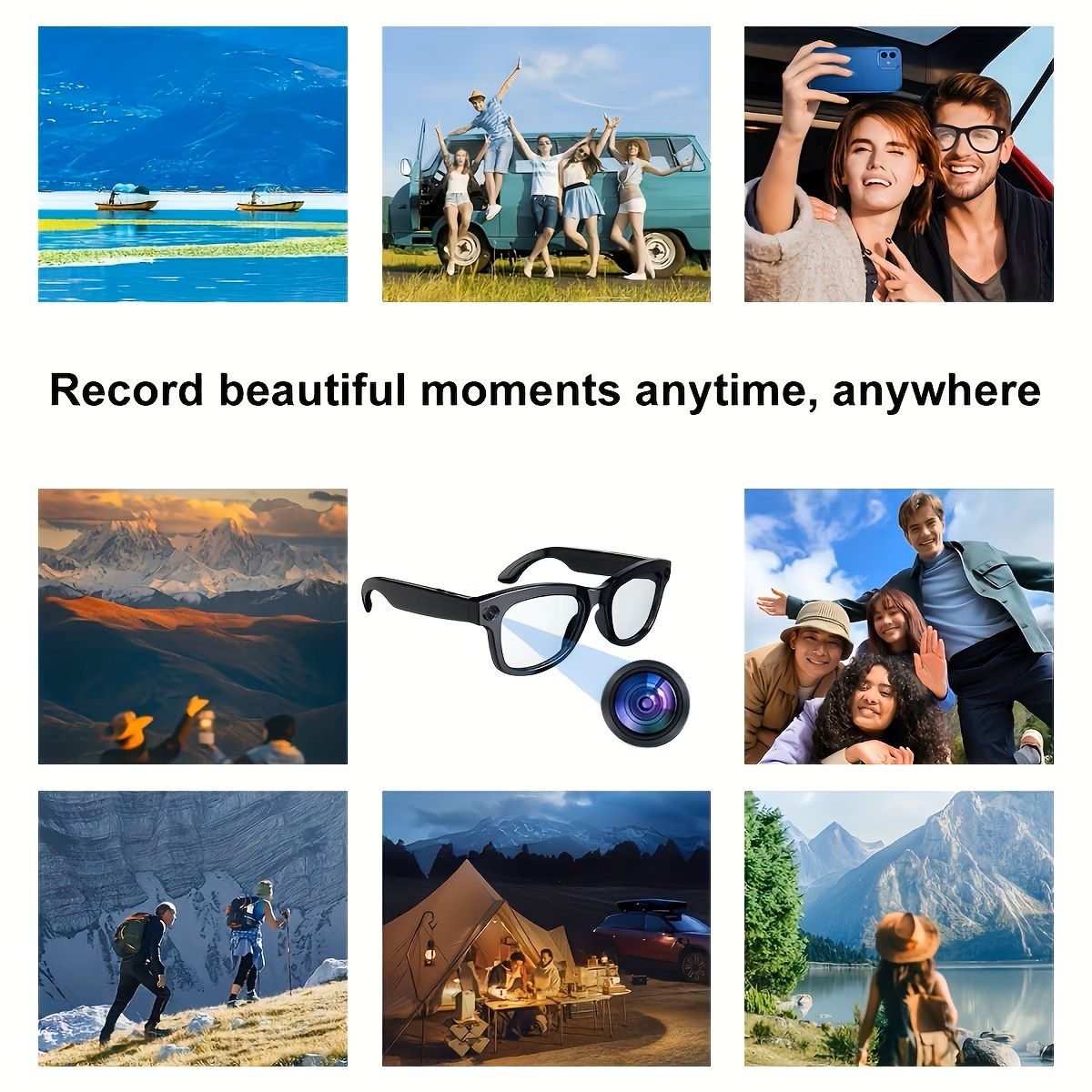 💥 Hot Deal! 😎 Smart Camera Glasses — 8MP Ultra-Wide HD 1080P, AI Voice Control, Wi-Fi & Bluetooth 5.4 🎥