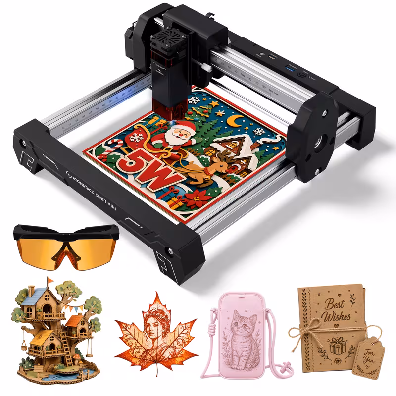   2026 swift mini 5w   laser engraver 135 145mm working area   with ai   function beginner friendly diy engraving machine for jewelry wood leather and coated metal Product details 1