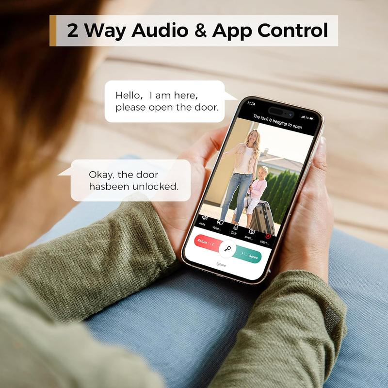 🛡️[SMART UPGRADE] 5-in-1 WiFi Smart Lock with Camera & Doorbell, Keyless Entry Handleset 🚪