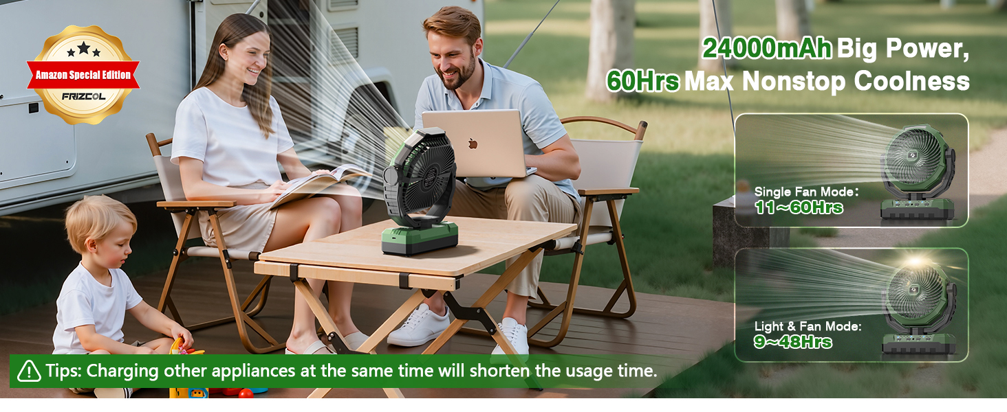 24000mAh Battery Powered Fan