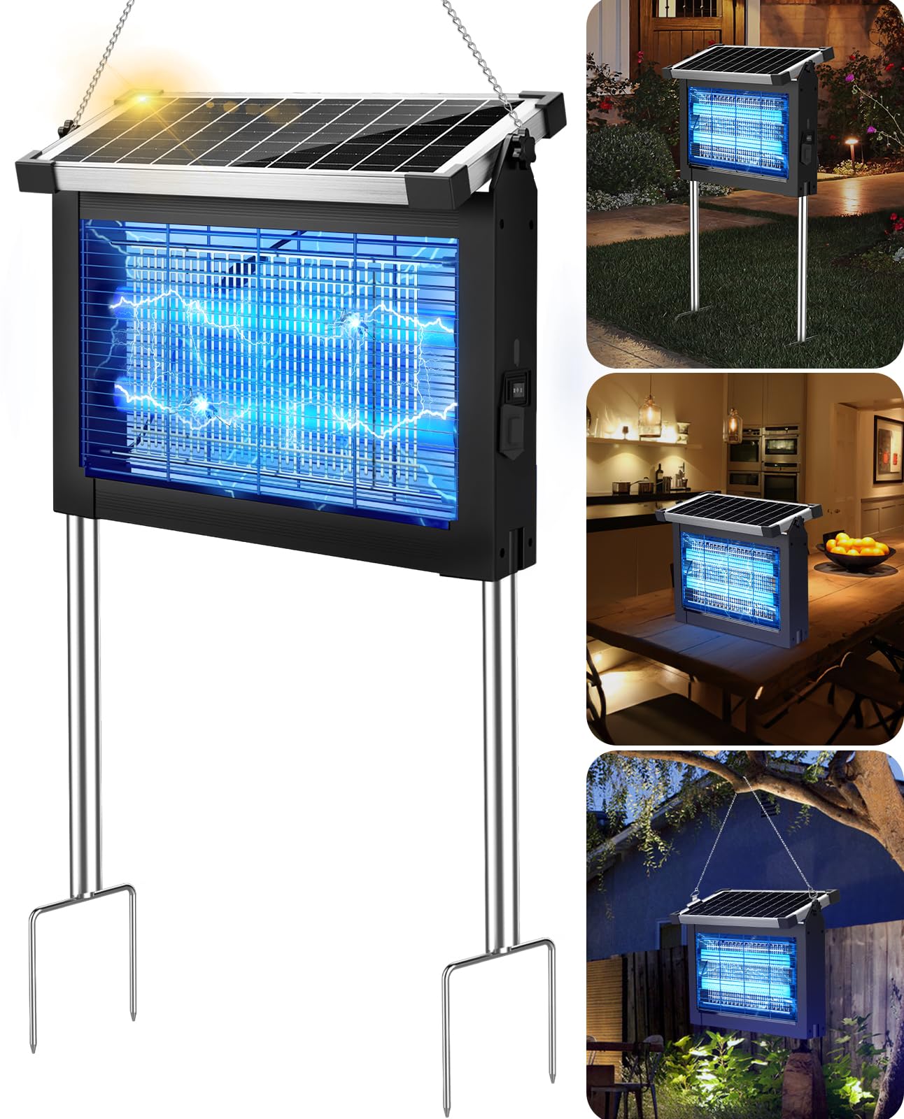 🔥Buy 1 Get 1 Free🔥Solar Bug Zapper Outdoor Waterproof Electric Mosquito and Fly Zapper 