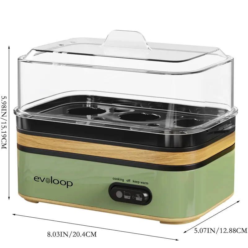 【BIG SALE】EVOLOOP Rapid Egg Cooker 6 Egg Capacity BPA free Electric Egg Cooker for Hard Boiled Eggs, Poached Eggs, Scrambled Eggs, or Omelets，Easy and Convenient Way to Prepare Delicious Eggs ,outdoor gear Kitchen Appliances