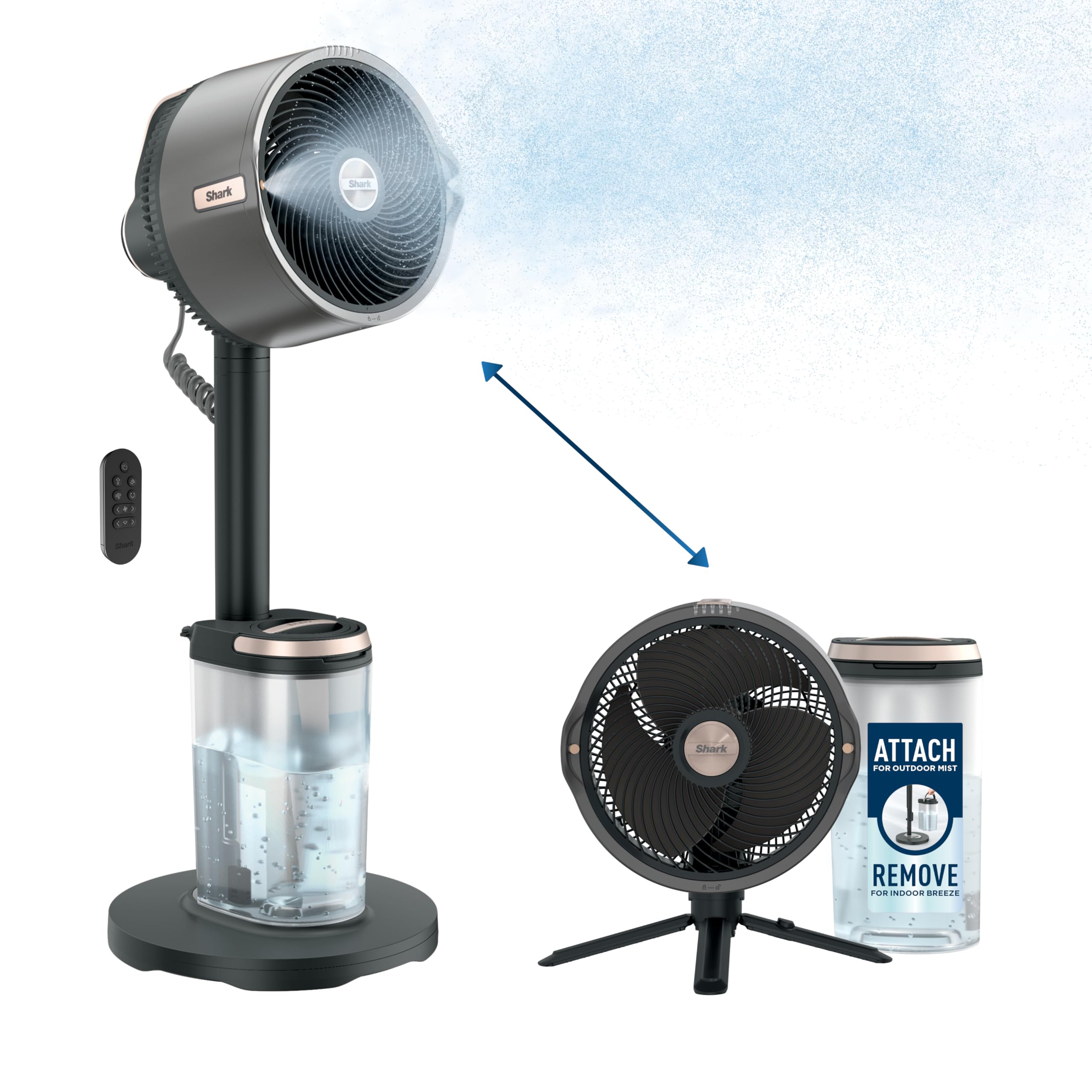 Mist Indoor Outdoor Pedestal & Table Fan With Water Tank