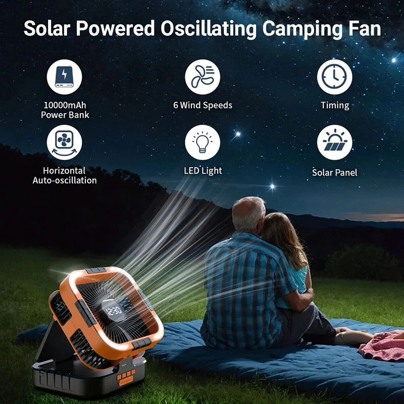 3   in   1   Solar   Camping   Fan