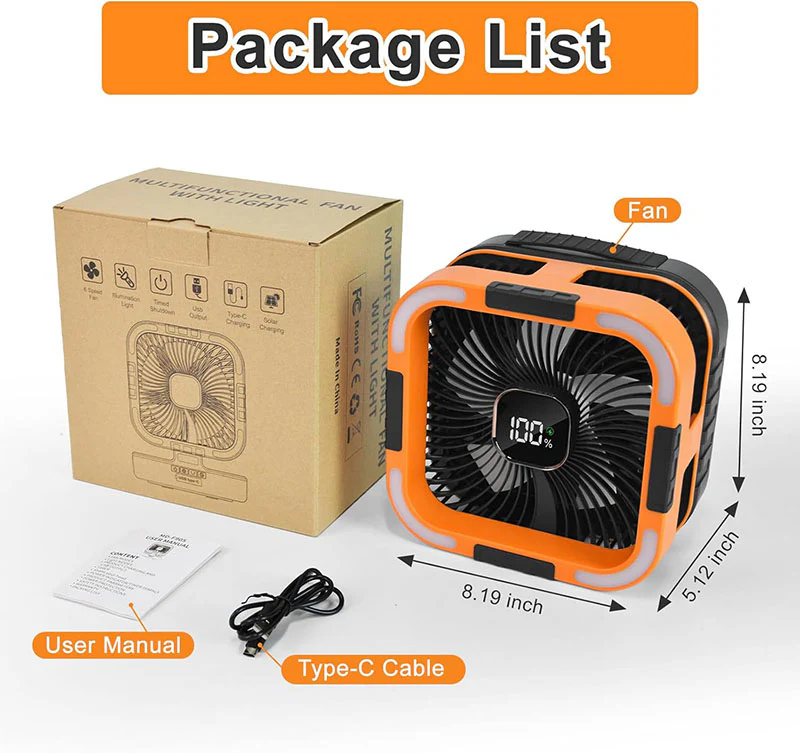 3   in   1   Solar   Camping   Fan