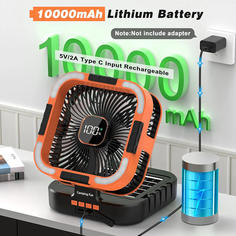 3   in   1   Solar   Camping   Fan