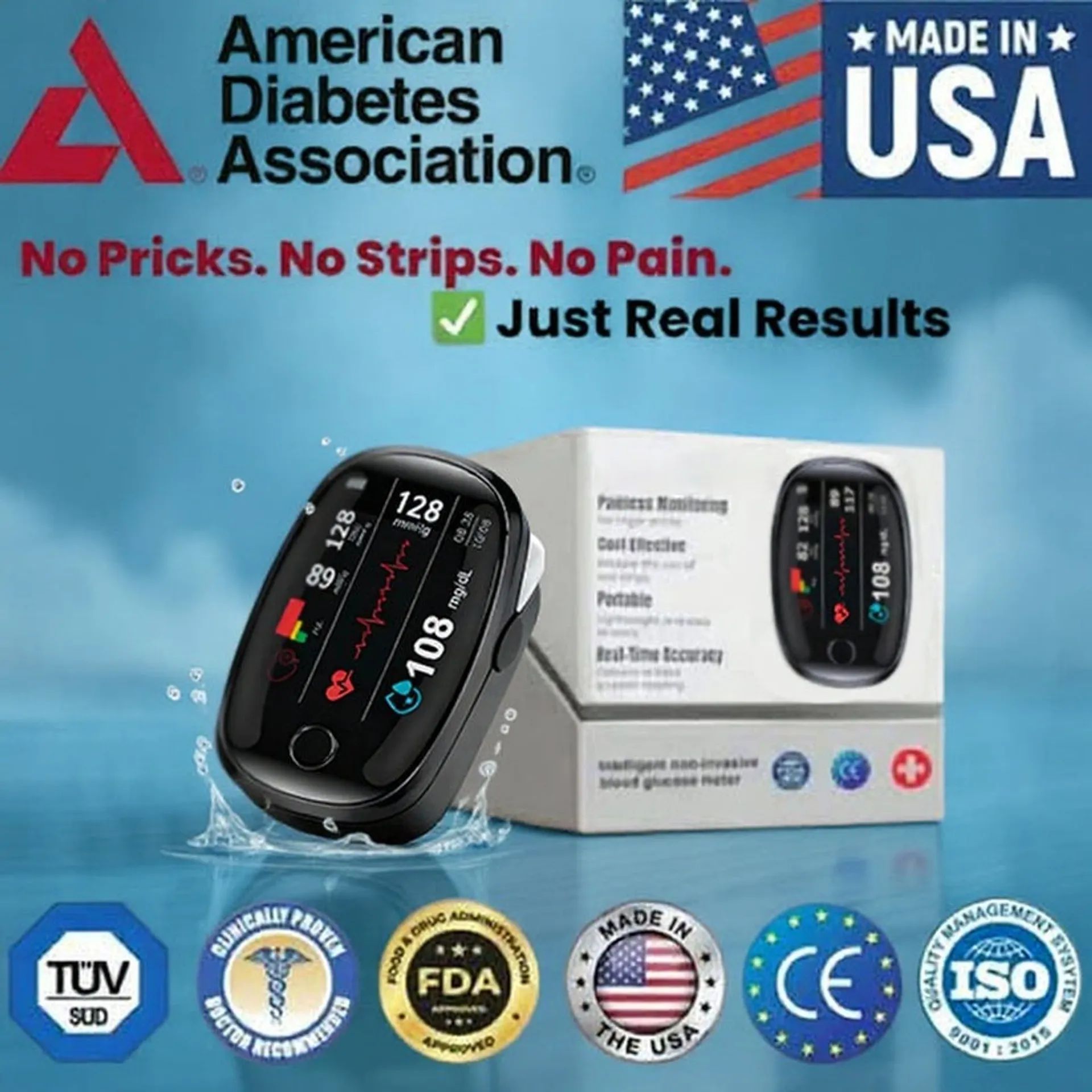 ✅ FDA Approved ✅ - [12 in 1]Smart Glucometer