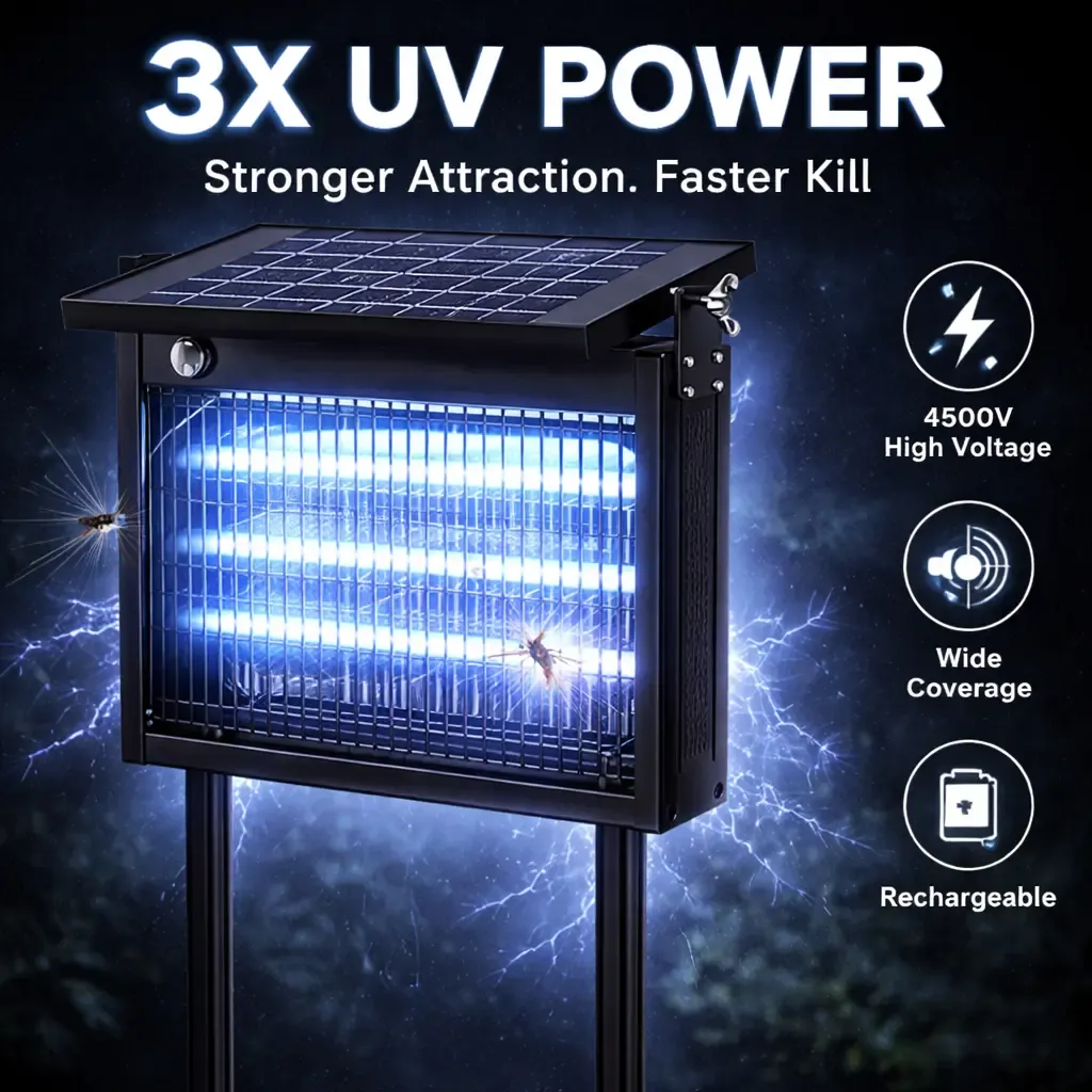 Special Offer✨Solar Waterproof Bug Zapper with Smart Light Sensor for Indoor & Outdoor
