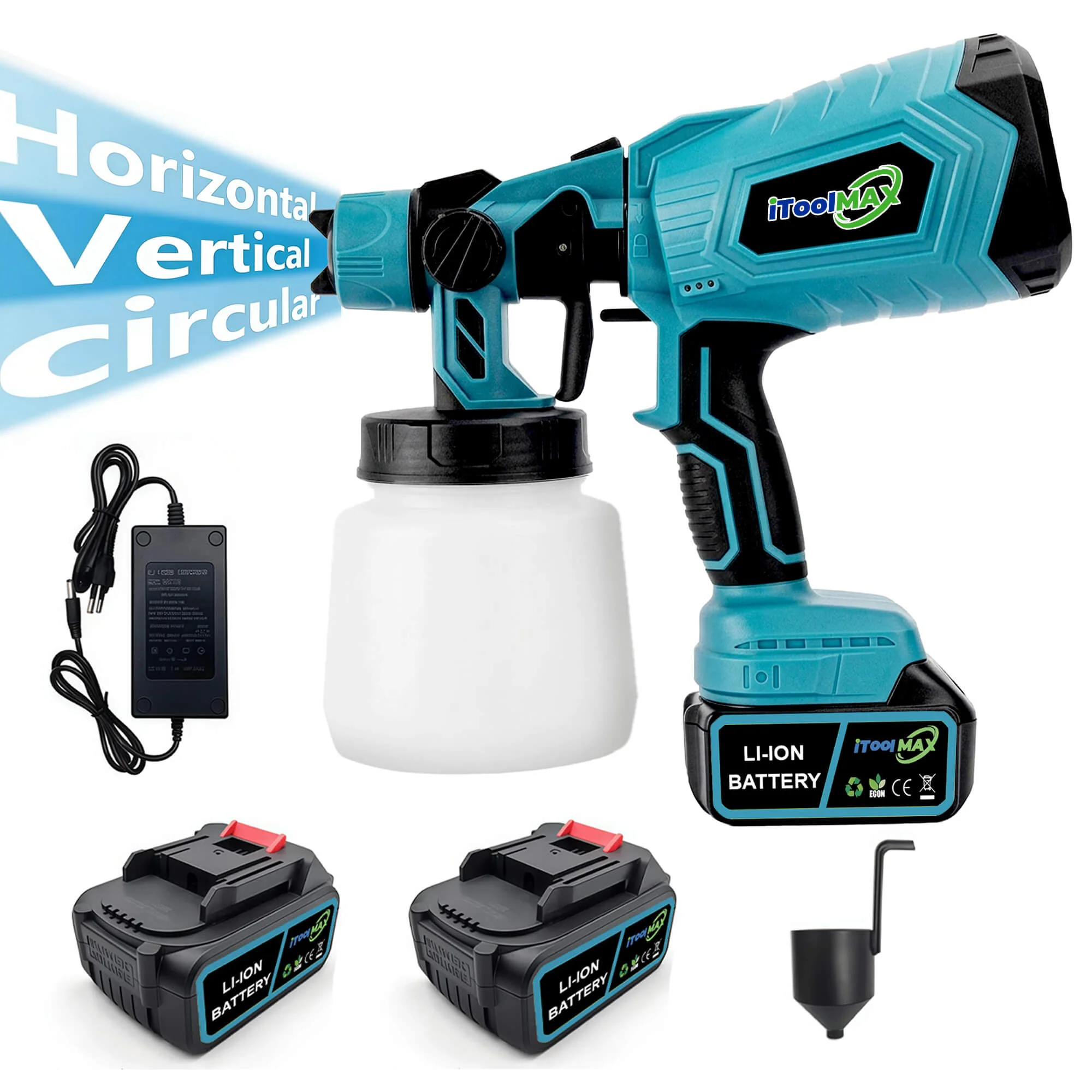 High-pressure   Cordless   Paint   Sprayer   with   2   Batteries
