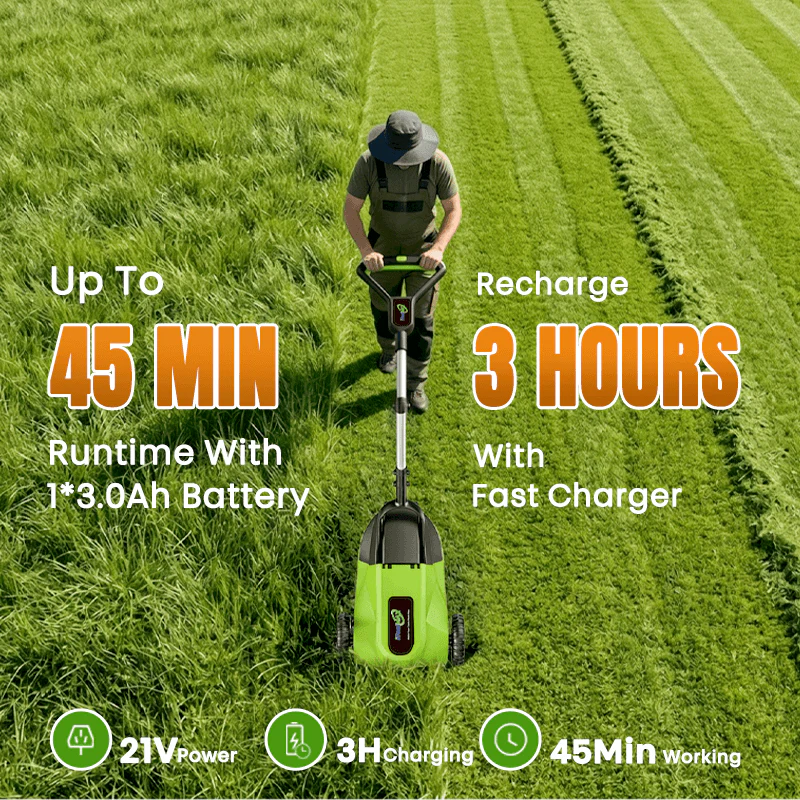 8.7-Inch   Small   Electric   Lawn   Mower   for   Yards   &   Gardens