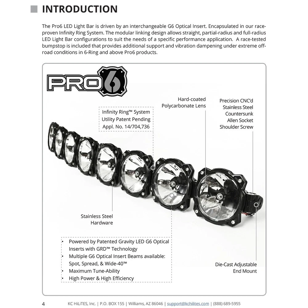 💥Special Offers⚡💡KC HiLiTES 91308 Gravity Pro6 LED Light Bar - 50" Combo System